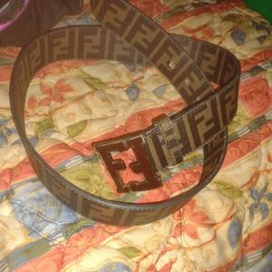 Fendi Zucca Tobacco belt 7c0250-xee